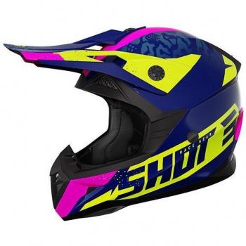 Casco de motocross para niños Shot Pulse Airfit - Rosa Azul (S)