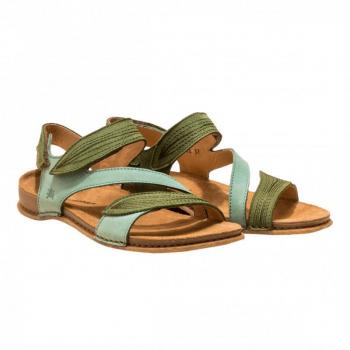 Sandalias planas de mujer en piel de color verde - El Naturalista Sandalias Panglao 5810S