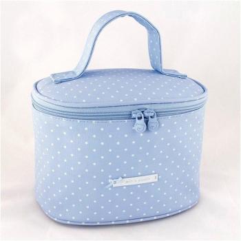 Pasito a Pasito - Neceser Vanity Atelier en polipiel azul con topito blanco
