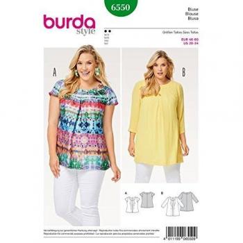 Patrón de costura burda para blusas de mujer en 2 longitudes, tallas 20 - 34 6550
