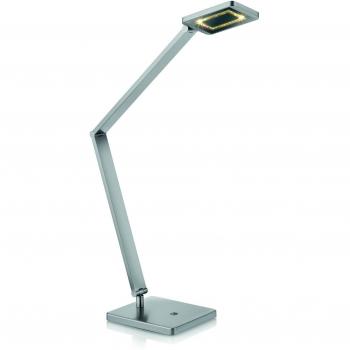 Lámpara de mesa LED Space con regulador táctil en níquel mate