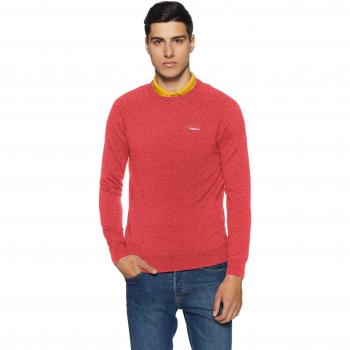 Superdry Orange Label Cotton Crew suéter, Rojo