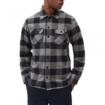 Camisa Dickies Sacramento Franela Clásica Gris Melange para Hombre