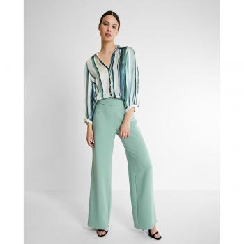 Pantalón culotte de mujer de traje con nervio central