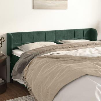 Cabecero de terciopelo verde oscuro 163x23x78/88 cm Vidaxl