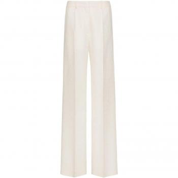 Valentino Women's Toile Iconographe Wool And Silk Blend Trousers in White | Size 40 | 4B3RB4M78G5A03