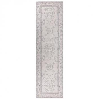 Runner Alfombra Geométrica Beige de Algodón 80 x 300 cm para Cocina y Recibidor