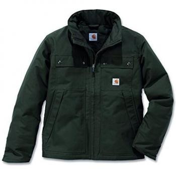Carhartt 100107 Quick Duck Woodward Traditional - Chaqueta impermeable - Chaqueta de trabajo verde oliva L