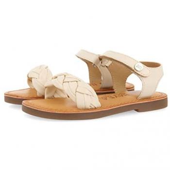 Sandalias Gioseppo Ingai Piel Off-white Niña con Trenza Acolchada, Marfil, 26 EU