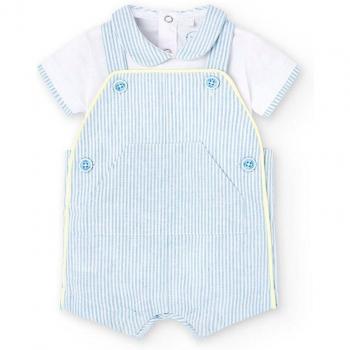 Boboli - Conjunto de bebé niño de camiseta y pelele con estampado de rayas