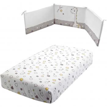Micuna Dinus Gris - Pack de edredón y protector para cuna