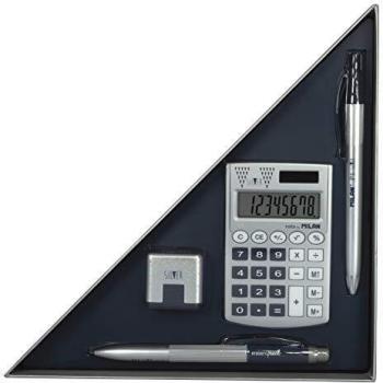 Milan Silver - Caja de regalo con calculadora, Azul