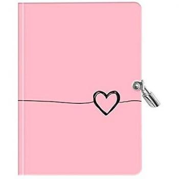 Senfort 140 Fogli Agenda con Lucchetto, 14 cm Larghezza x 19 cm Altezza, 2 Rosa