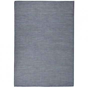 Alfombra exterior plana azul 140x200 cm
