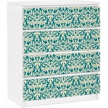 Vinilo adhesivo para muebles IKEA - Malm Dresser 4xDrawers - The 12 Muses - Aoide, Tamaño:4 veces 20cm x 80cm