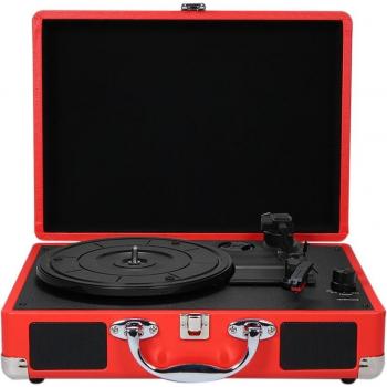 Tocadiscos portátil vintage con altavoces y sonido estéreo para discos de 180/200/300mm