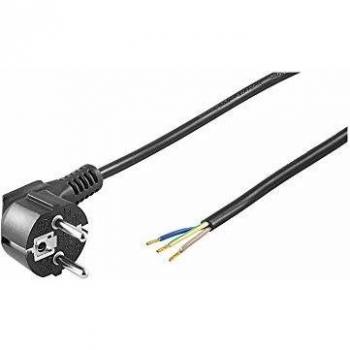 Cable de Alimentación Eléctrico Tipo F CEE7 a Bornes 3x1mm 3m Negro