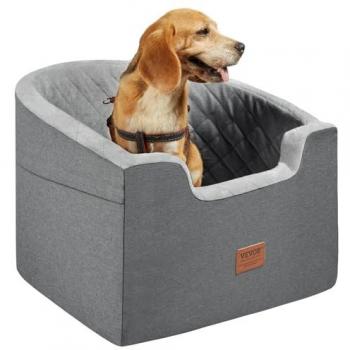 Vevor Waterproof Dog Booster Seat with Storage Pocket and Safety Leash for Small Dogs