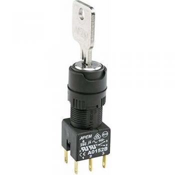 Interruptor de llave APEM A018223, 2 posiciones, enclavamiento, 90°