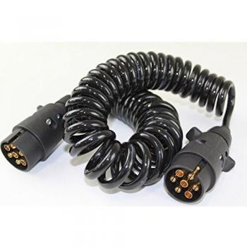 BENSON Cable en espiral de 4,5 m, 7 pines, cable alargador para remolque, caravana o camión
