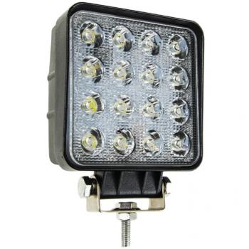 Faro de trabajo LED AMiO 48W 16 LEDs 9-60V 108x108mm
