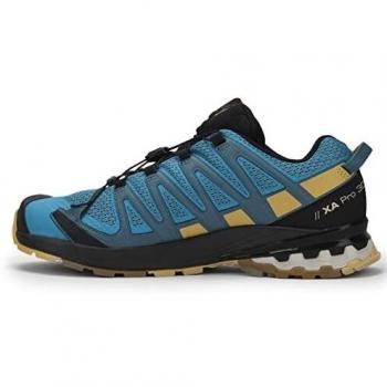 Zapatillas de Trail Running Salomon XA PRO 3D V8 para Hombre - Azul Barrier Reef/Oro Fall Leaf