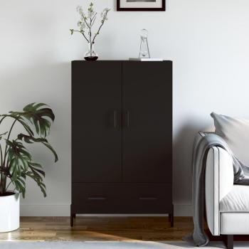 Aparador alto de madera de ingeniería negro 69,5x31x115 cm - Mueble de Almacenaje de Salón, Buffet para salón, Armario Auxiliar, Armario de Almacenamiento