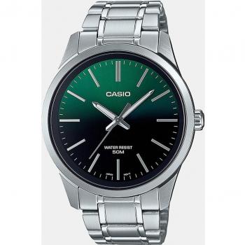 Casio Collection MTP-E180D-3AVEF Reloj Analógico para Hombre con Correa de Acero Inoxidable, Esfera Verde