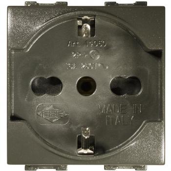 Presa Bipasso Schuko 10-16A Flexi Negra 14050