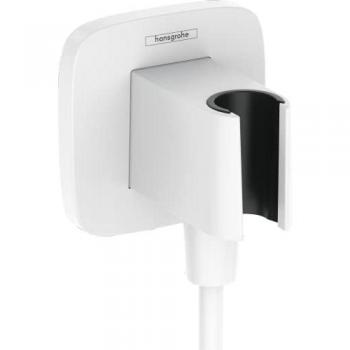 Soporte de Ducha Hansgrohe FixFit Q con Conexión para Manguera, Blanco Mate