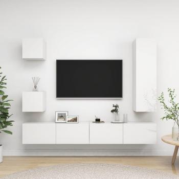 Set de muebles de salón TV 5 piezas madera de ingeniería 30.5 x 30 x 110 cm, Mueble de Salon, Mueble TV, Mueble Televisor, Mesa de TV, Mueble tele - Conjunto de móveis