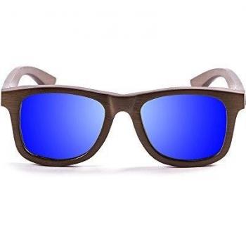 Ocean Sunglasses Wood Victoria - Gafas de Sol polarizadas de Bambú - Montura : Marrón - Lentes : Azul Espejo