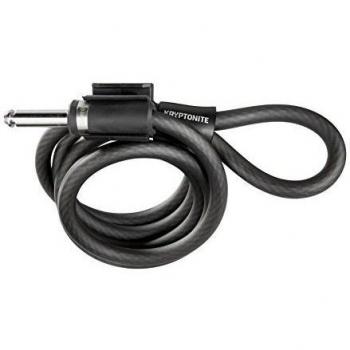 Kryptonite Frame Lock Cable DE Enchufe con Anillo DE Seguridad DE 10 MM, Negro, 120 cm