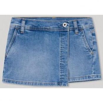 Falda Pantalón Pepe Jeans - Short vaquero de niña con corte asimétrico