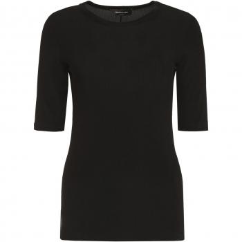 Fabiana Filippi Women's Viscose Crew-Neck T-Shirt in Black | Size M | Color 825