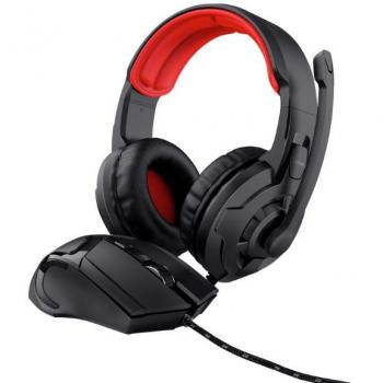 Trust Gaming GXT 788RW - Pack de Teclado, Ratón, Auriculares y Alfombrilla (Teclado QWERTY español), Negro