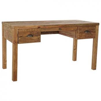 Escritorio DKD Home Decor de Madera Reciclada, Natural, 136 x 67 x 76 cm, con 3 Cajones, Multicolor