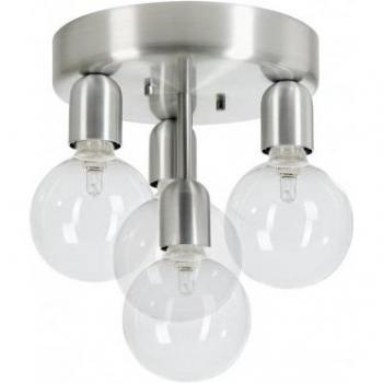 Lámpara de techo REGAL en metal y aluminio, diámetro 23 cm, esférica de 4 luces, aluminio cepillado, rectificado, E27