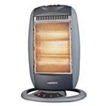 Estufa Halógena Oscilante Termozeta 1200W, 3 Niveles de Potencia, Sistema Antivuelco, Color Gris