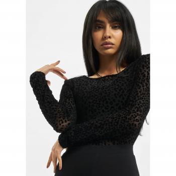 Urban Classics Women's Flock Lace Bodysuit Black