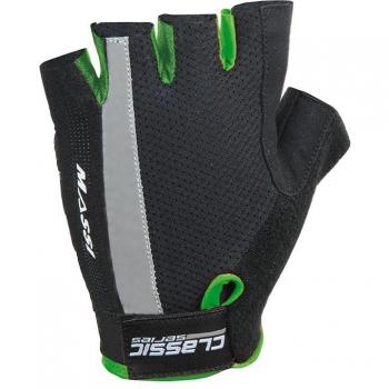 Massi Classic - Guantes de ciclismo unisex, color negro / verde flúor, talla M