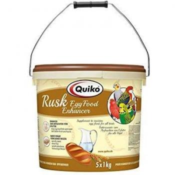 Rusk Quiko 5 kg - Granulado de trigo horneado para aves, aditivo especial para humedecer pienso de cría y competición