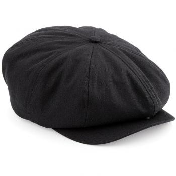 Gorra de Hombre Clásica Herringbone Beechfield en Color Negro LXL