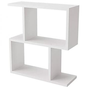 Mesa Auxiliar WELLHOME, 100% Tablero de Aglomerado Rechapado en Melamina, Color Blanco, Dimensiones 55.8x17.8x59 cm