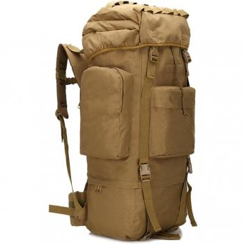 dohot 65L grande resistente al agua militar Army Patrol MOLLE Assault Pack táctica Combat Mochila Mochila bolsa para senderismo Camping, canela