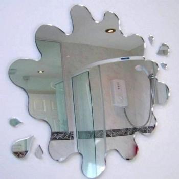 Super Cool Creations Espejo con Forma de Charco con Seis Espejos de Salpicadura de 45cm x 42cm