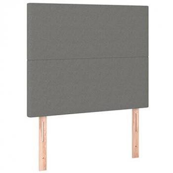 Cabecero con luces LED tapizado en tela gris oscuro, dimensiones 80x5x118/128 cm, para cama individual, mueble de dormitorio interior