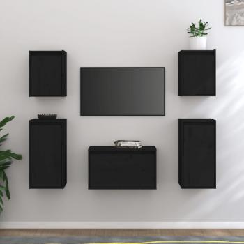 vidaXL Muebles para TV 5 piezas madera maciza de pino