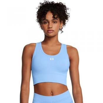 Sujetador deportivo Under Armour Vanish Seamless Mid azul celeste - M, soporte medio, sin costuras, para mujer