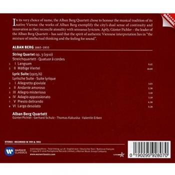 Alban Berg, Lyrische Suite Streichquartett: Op3